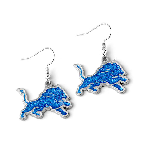 Detroit Lions Glitter Logo Earrings - NFL