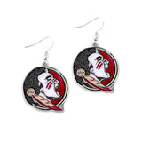 Florida State Seminoles Glitter Logo Earrings - NCAA