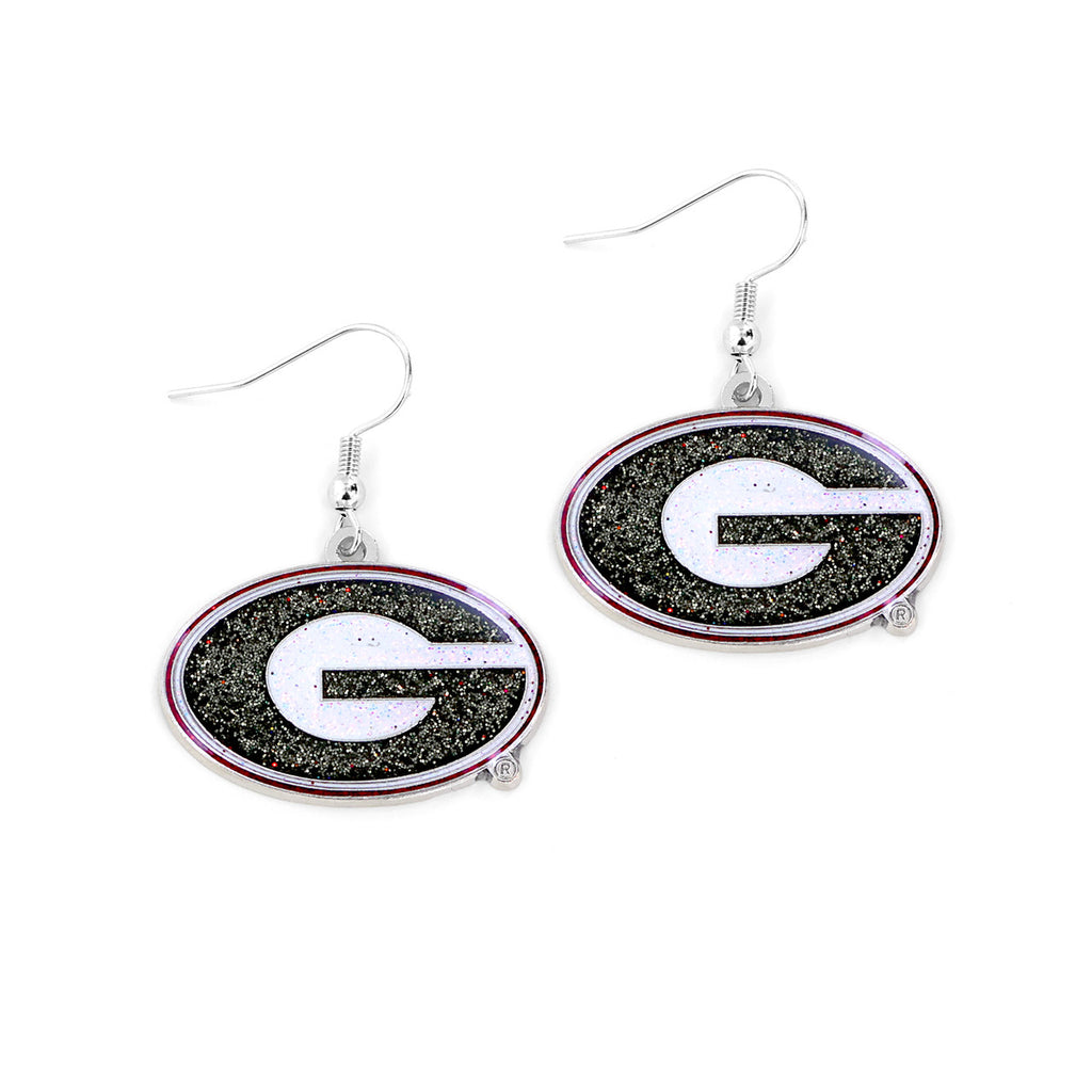 Georgia Bulldogs Glitter Logo Earrings - NCAA