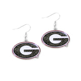 Georgia Bulldogs Glitter Logo Earrings - NCAA