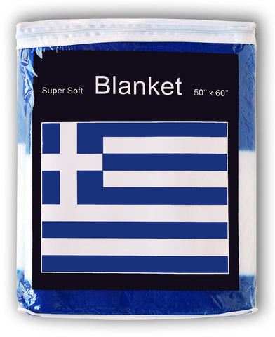 Greece Flag Fleece Blanket - 50