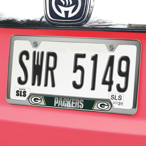 Green Bay Packers Embossed Chrome License Plate Frame - NFL