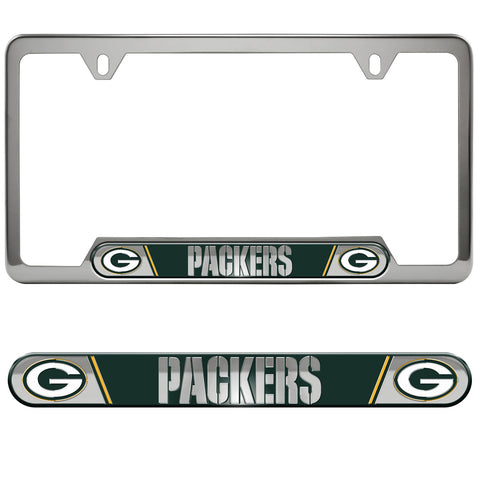 Green Bay Packers Embossed Chrome License Plate Frame - NFL