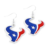 Houston Texans Glitter Logo Earrings - NFL