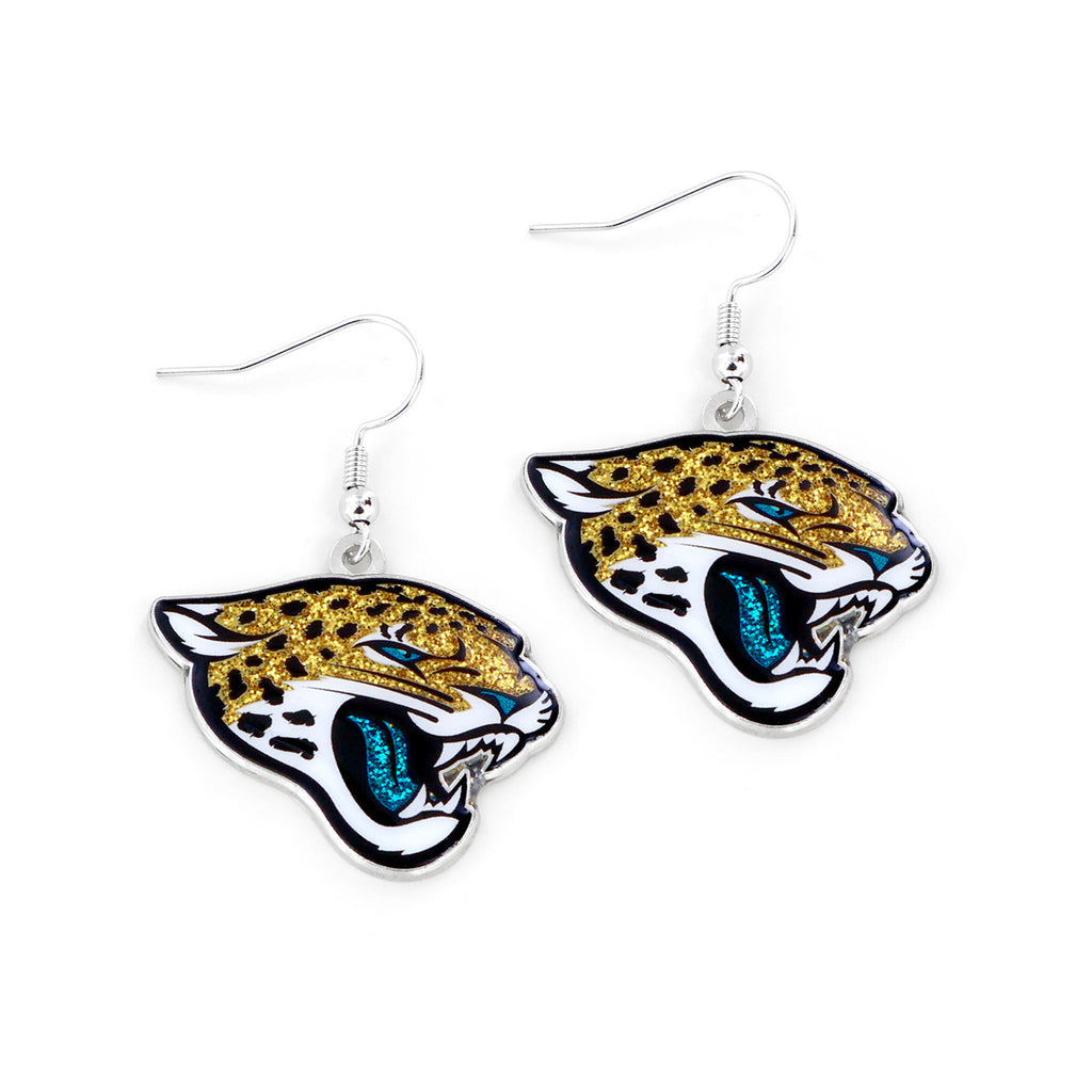 Jacksonville Jaguars Glitter Logo Earrings - NFL