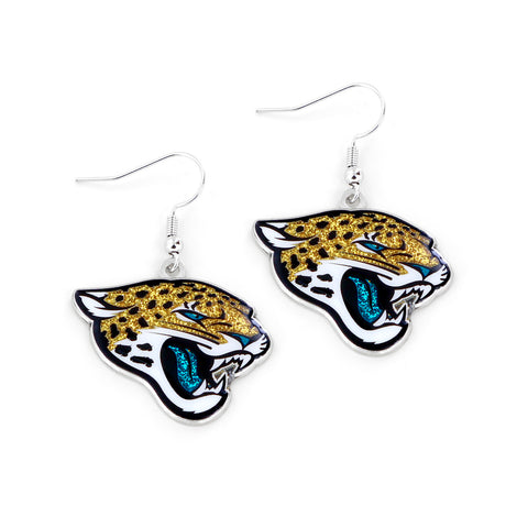 Jacksonville Jaguars Glitter Logo Earrings - NFL