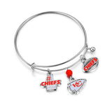 Kansas City Chiefs 3-Charm Bangle Bracelet - NFL