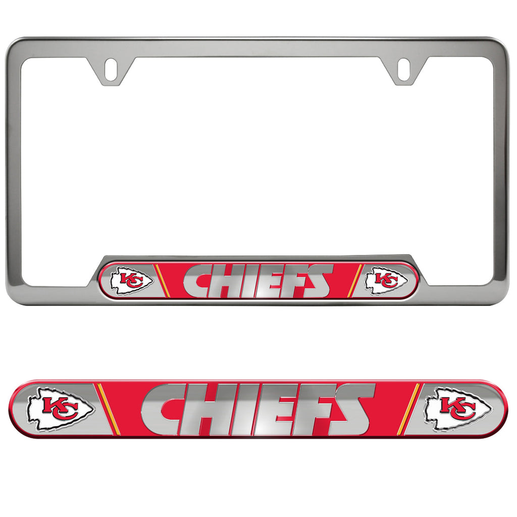 Kansas City Chiefs Embossed Chrome License Plate Frame - NFL