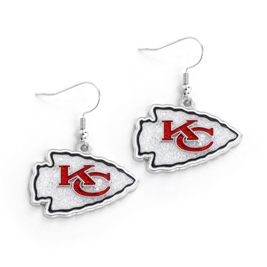 Kansas City Chiefs Glitter Logo Earrings - NFL