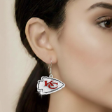 Kansas City Chiefs Glitter Logo Earrings - NFL