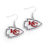 Kansas City Chiefs Glitter Logo Earrings - NFL