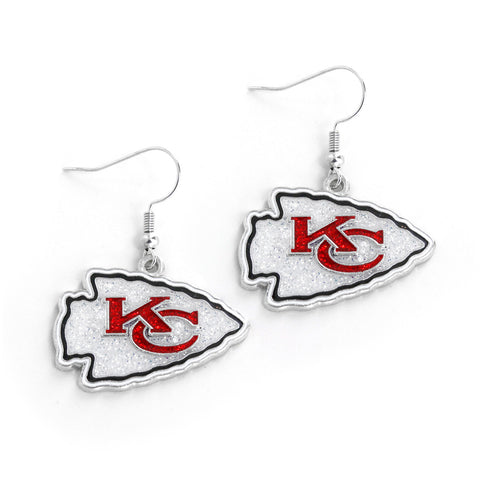 Kansas City Chiefs Glitter Logo Earrings - NFL