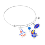 Kansas Jayhawks 3-Charm Bangle Bracelet - NCAA