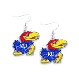 Kansas Jayhawks Glitter Logo Earrings - NCAA