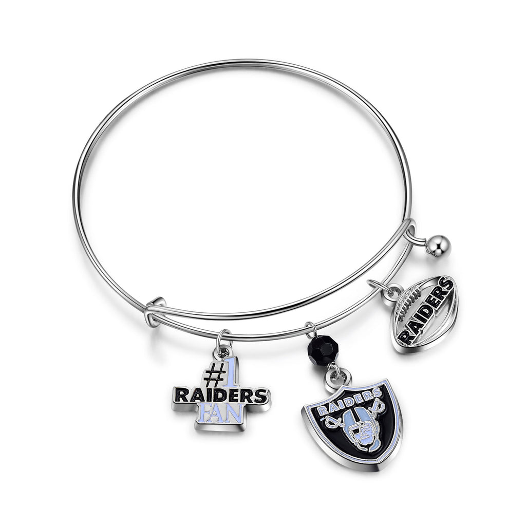 Las Vegas Raiders 3-Charm Bangle Bracelet - NFL