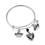 Las Vegas Raiders 3-Charm Bangle Bracelet - NFL