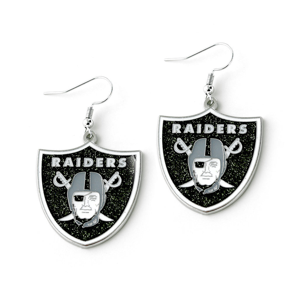 Las Vegas Raiders Glitter Logo Earrings - NFL