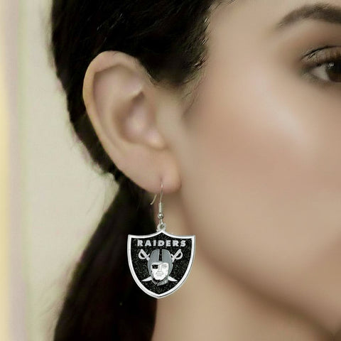 Las Vegas Raiders Glitter Logo Earrings - NFL