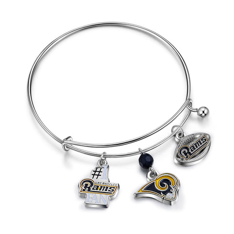 Los Angeles Rams 3-Charm Bangle Bracelet - NFL