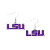 LSU Tigers Glitter Logo Earrings - NCAA