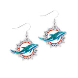 Miami Dolphins Glitter Logo Earrings - NFL