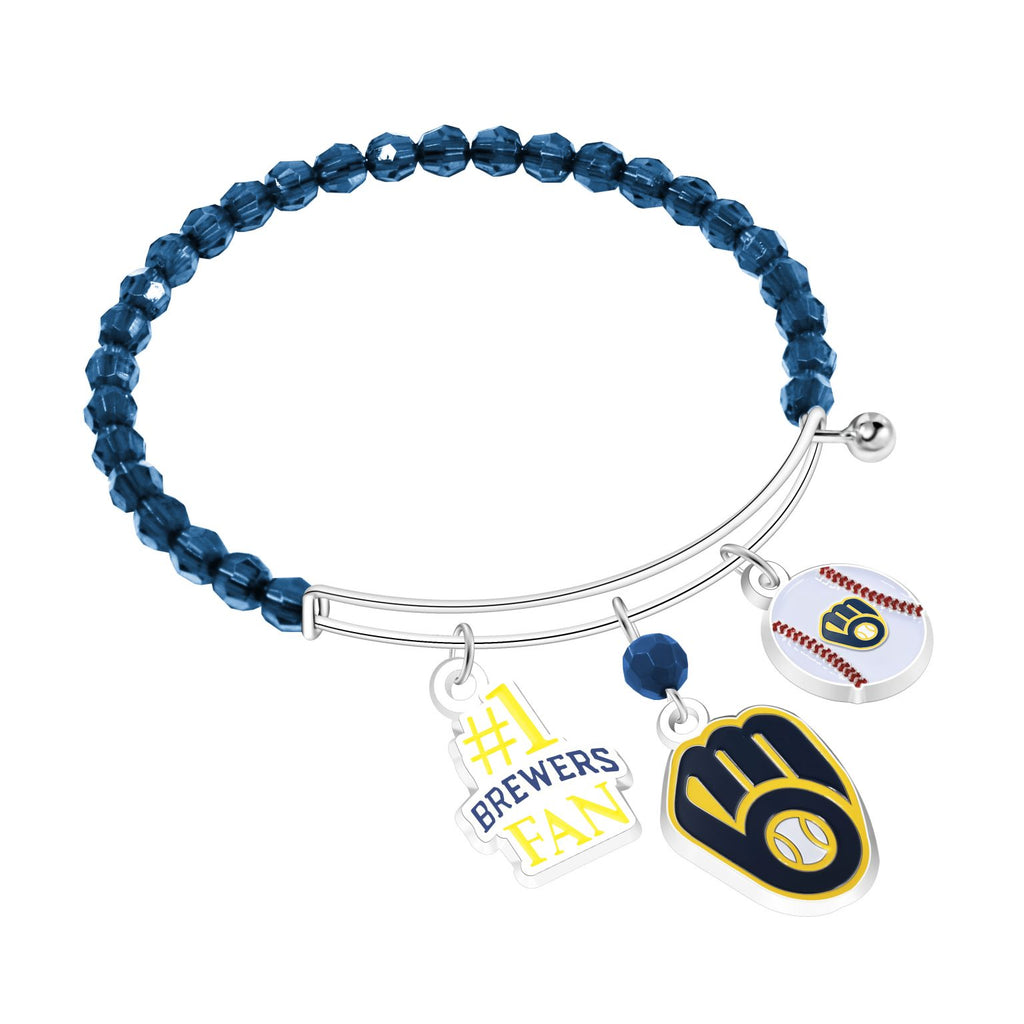 Milwaukee Brewers 3-Charm Beaded Bracelet - MLB