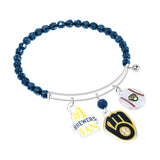 Milwaukee Brewers 3-Charm Beaded Bracelet - MLB