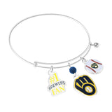 Milwaukee Brewers 3-Charm Bangle Bracelet - MLB