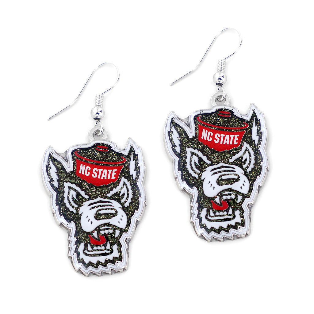 NC State Wolfpack Glitter Logo Earrings - NCAA