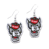 NC State Wolfpack Glitter Logo Earrings - NCAA
