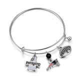New England Patriots 3-Charm Bangle Bracelet - NFL