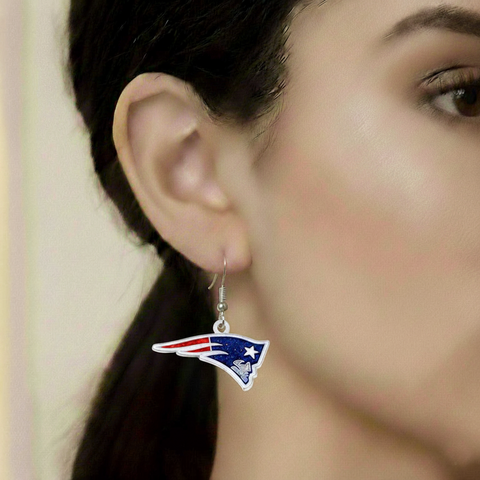 New England Patriots Glitter Logo Earrings - NFL