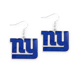 New York Giants Glitter Logo Earrings - NFL
