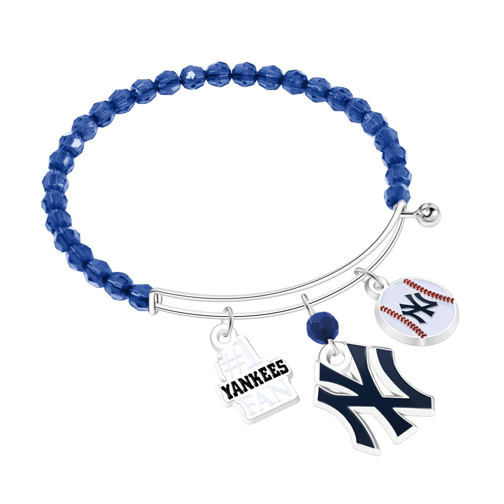 New York Yankees 3-Charm Beaded Bracelet - MLB