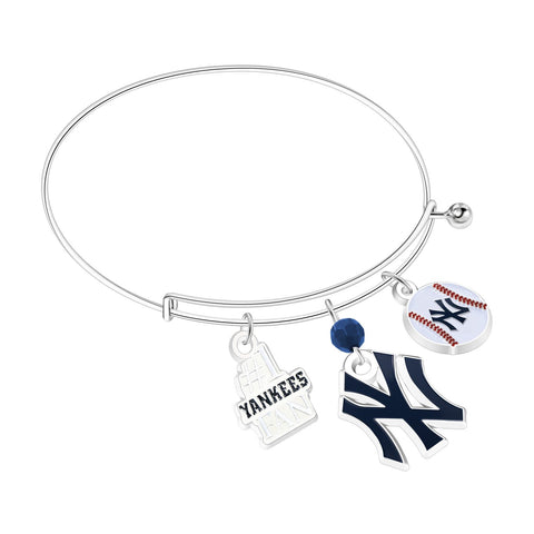 New York Yankees 3-Charm Bangle Bracelet - MLB