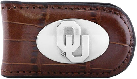 Oklahoma Sooners Crocodile Leather Money Clip  - NCAA