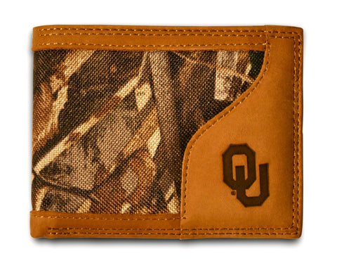 Oklahoma Sooners Realtree Max-5 Camo & Leather Bifold Wallet - NCAA