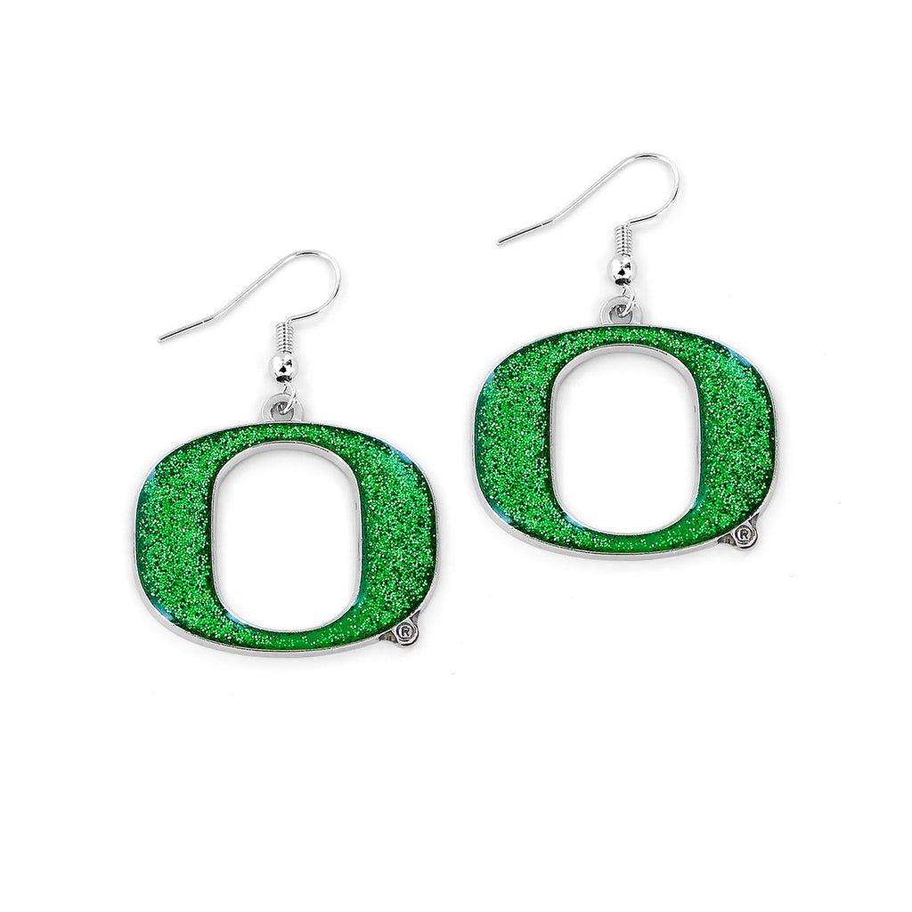 Oregon Ducks Glitter Logo Earrings - NCAA