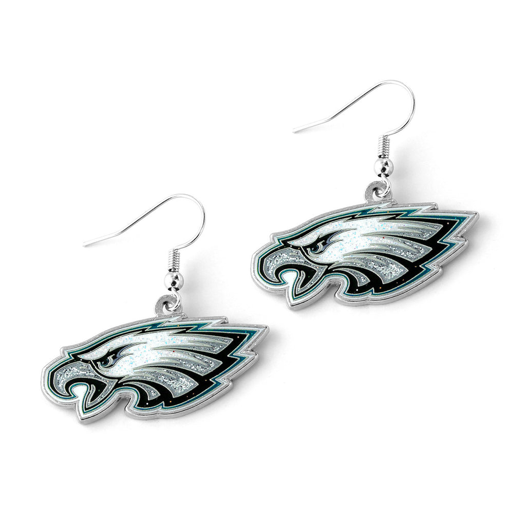 Philadelphia Eagles Glitter Logo Earrings - NFL