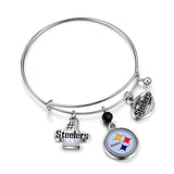 Pittsburgh Steelers 3-Charm Bangle Bracelet - NFL