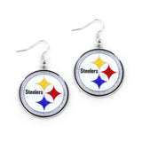 Pittsburgh Steelers Glitter Logo Earrings - NFL