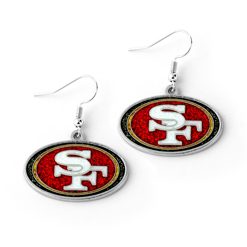 San Francisco 49ers Glitter Logo Earrings - NFL