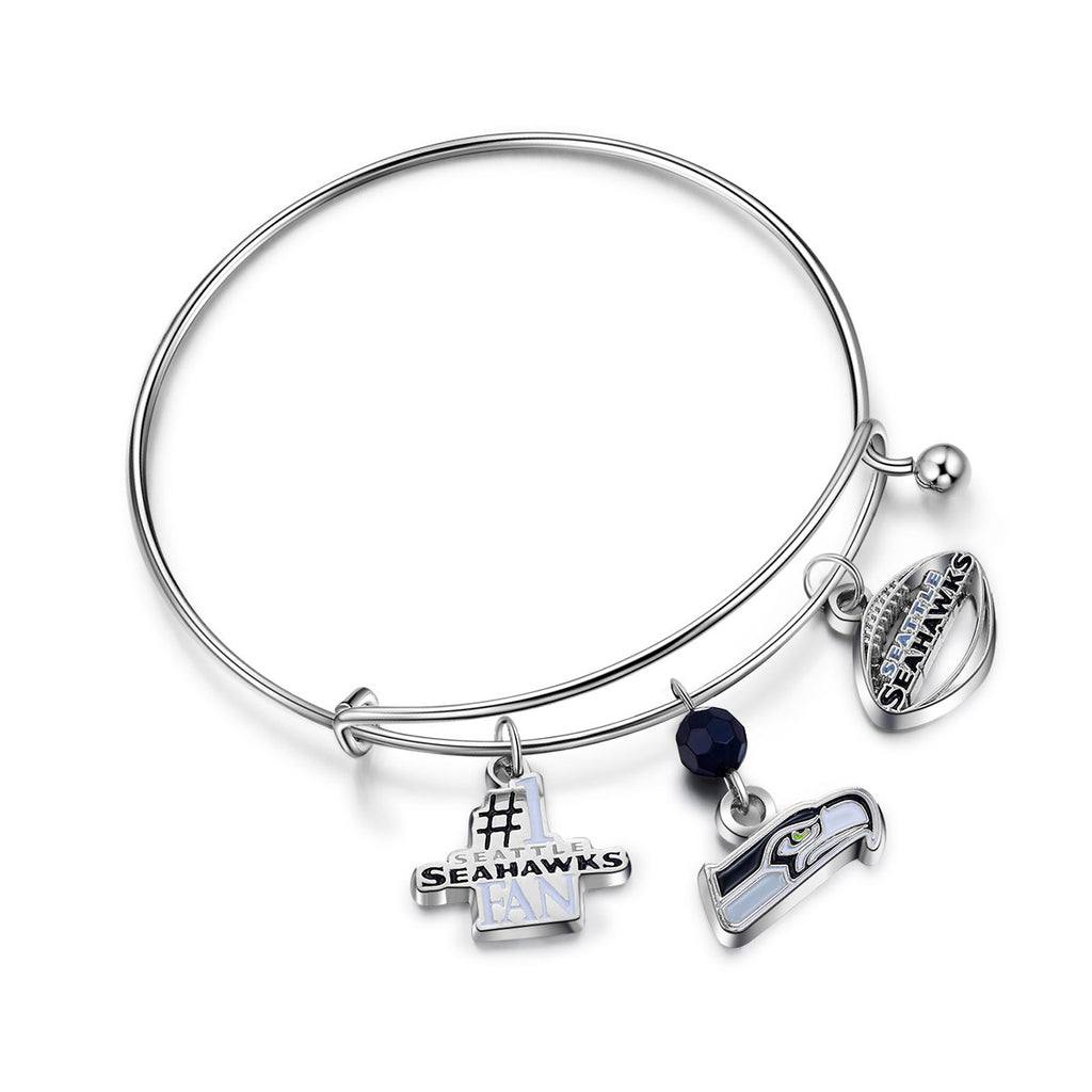 Seattle Seahawks 3-Charm Bangle Bracelet - NFL