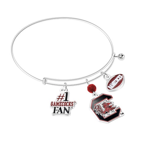 South Carolina Gamecocks 3-Charm Bangle Bracelet - NCAA