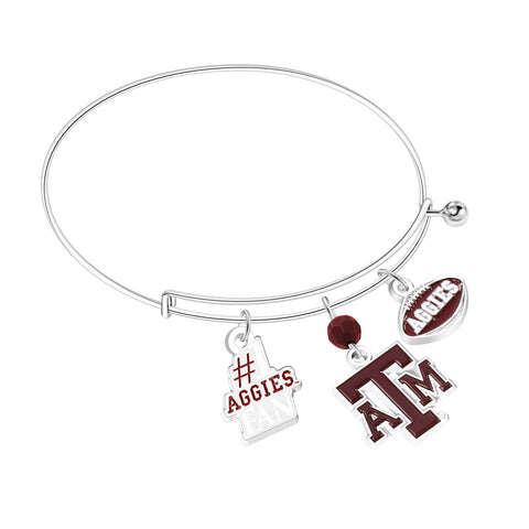 Texas A&M Aggies 3-Charm Bangle Bracelet - NCAA