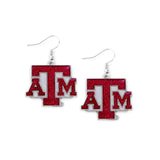 Texas A&M Aggies Glitter Logo Earrings - NCAA