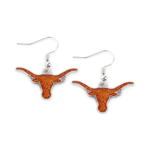 Texas Longhorns Glitter Logo Earrings - NCAA