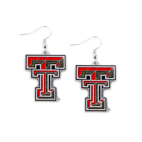 Texas Tech Red Raiders Glitter Logo Earrings - NCAA
