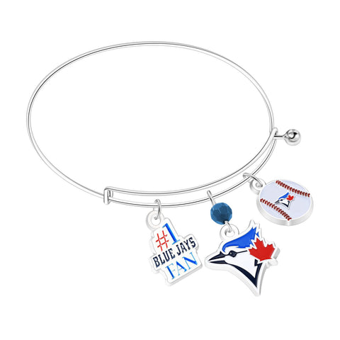 Toronto Blue Jays 3-Charm Bangle Bracelet - MLB
