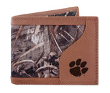 Clemson Tigers Bifold Realtree Max-5 Camo & Leather Wallet - NCAA